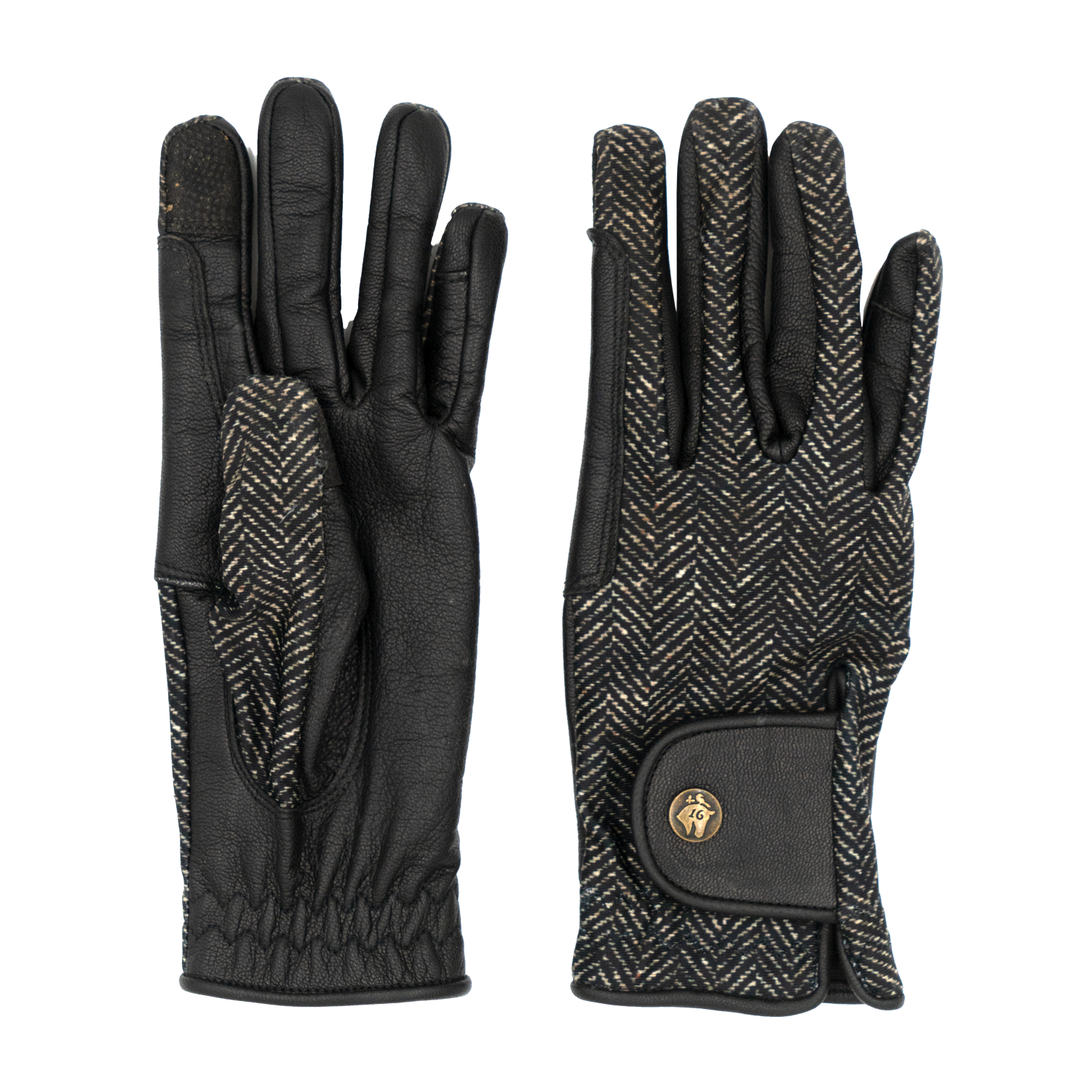Sixteen Cypress Black Herringbone Gloves
