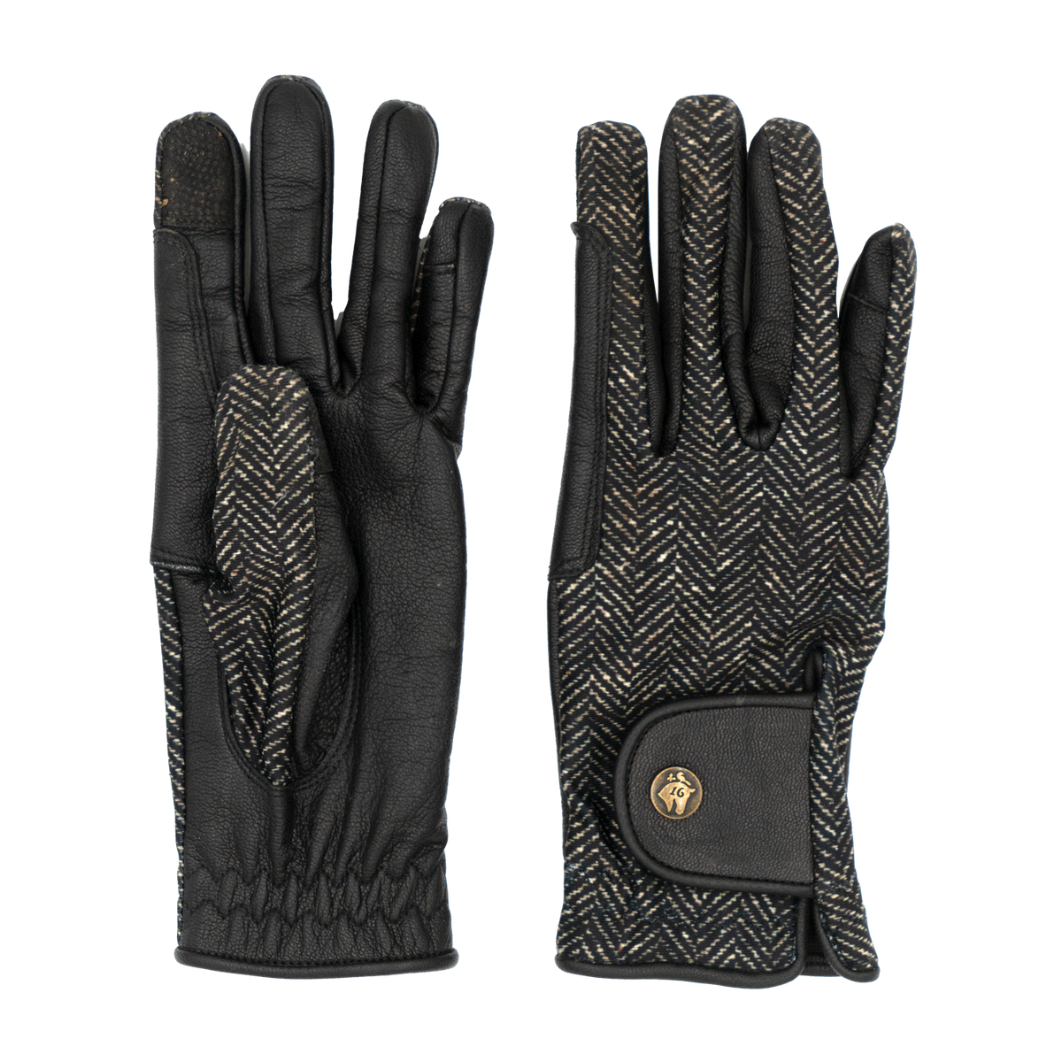 16C Black Herringbone Gloves