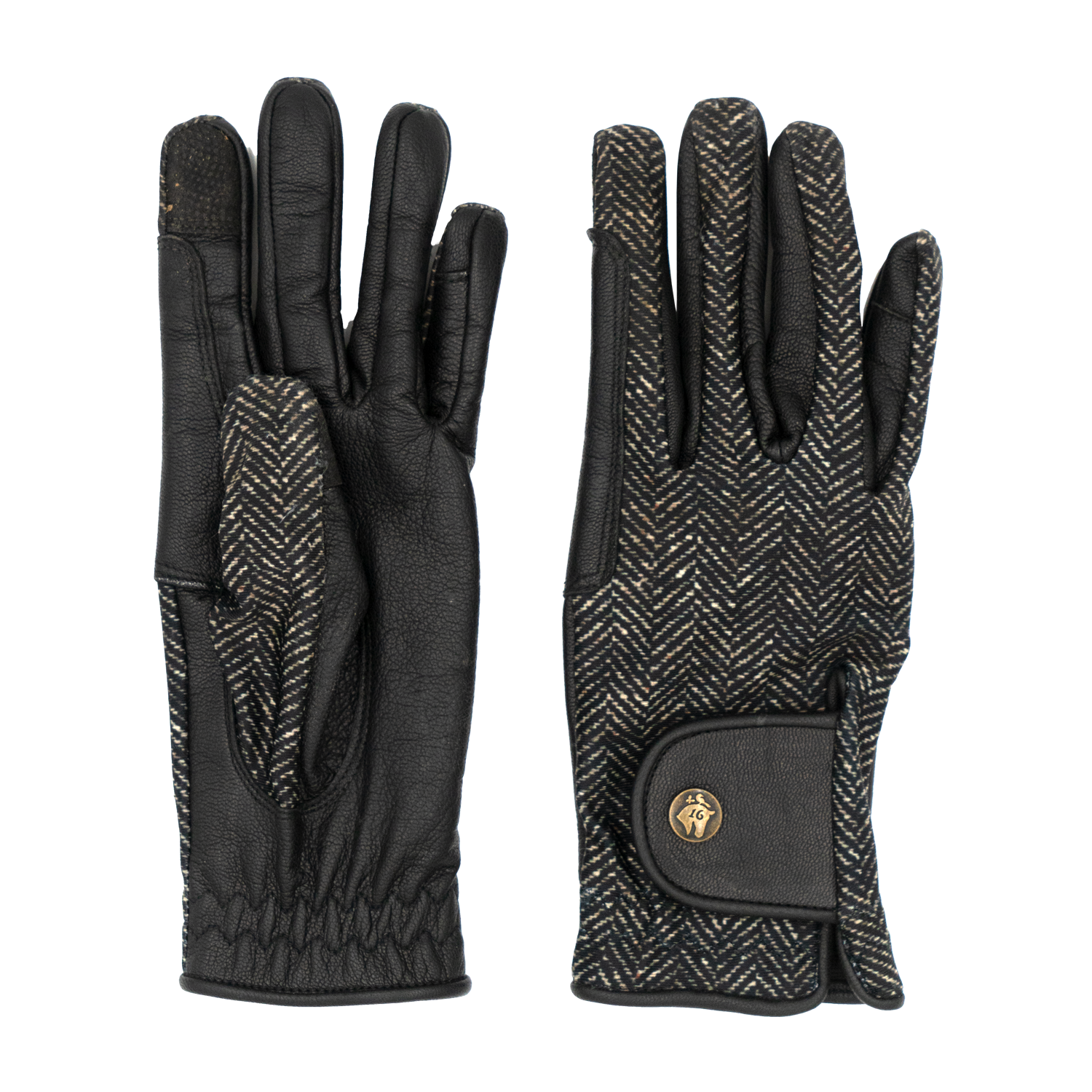16C Black Herringbone Gloves