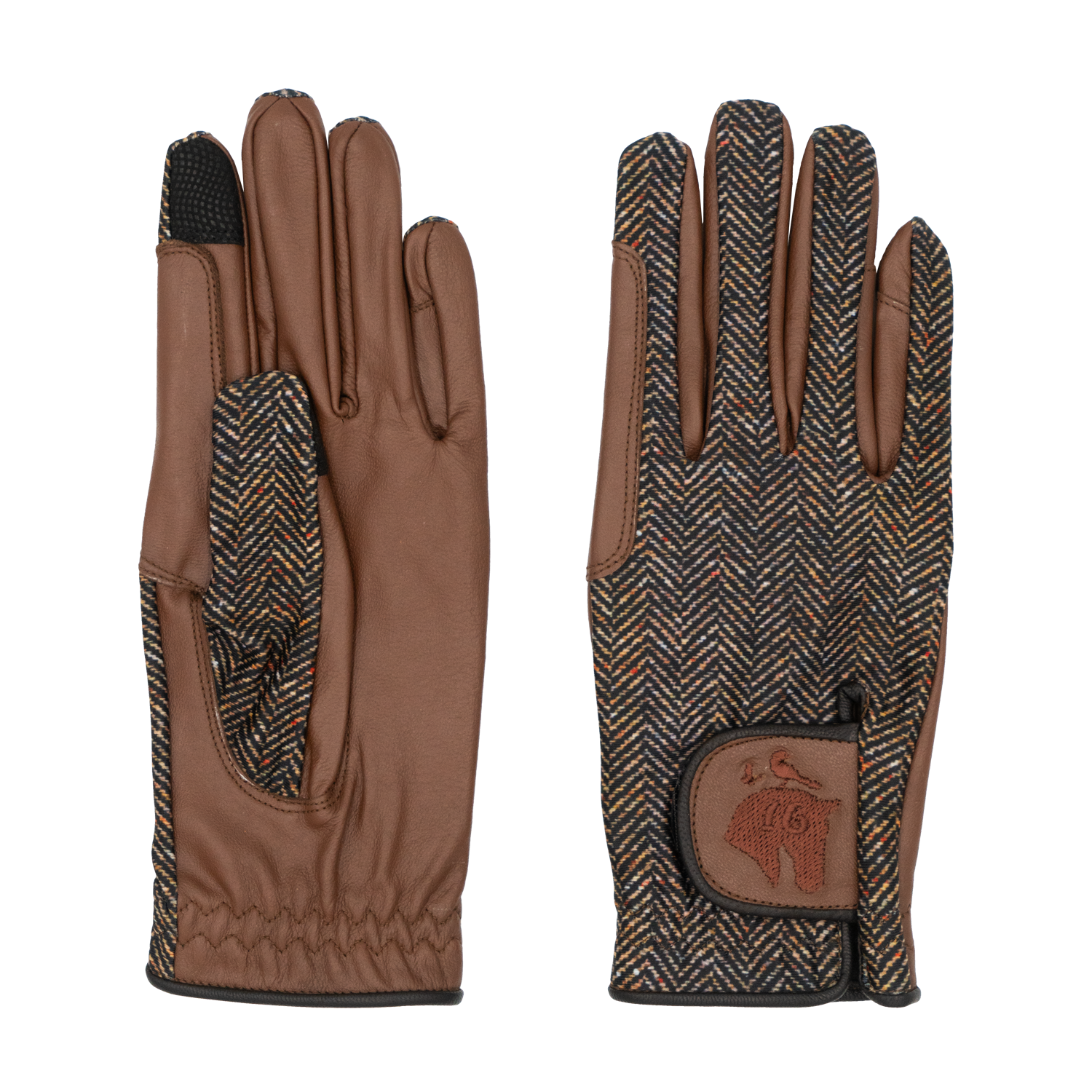 16C Brown Herringbone Gloves