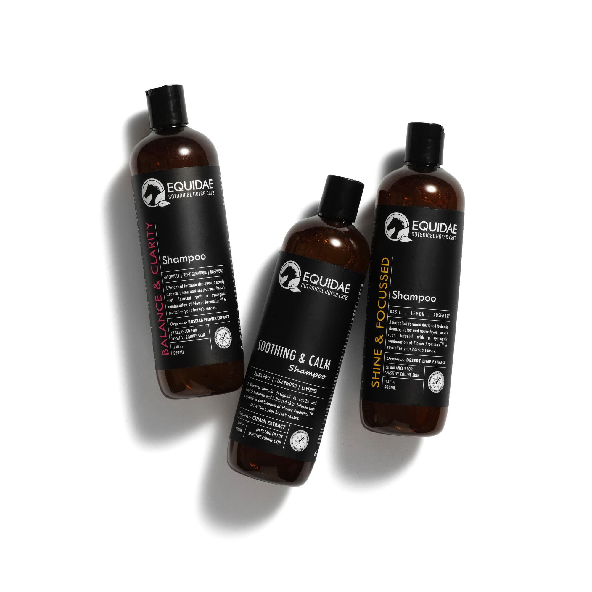 Three natural horse shampoos