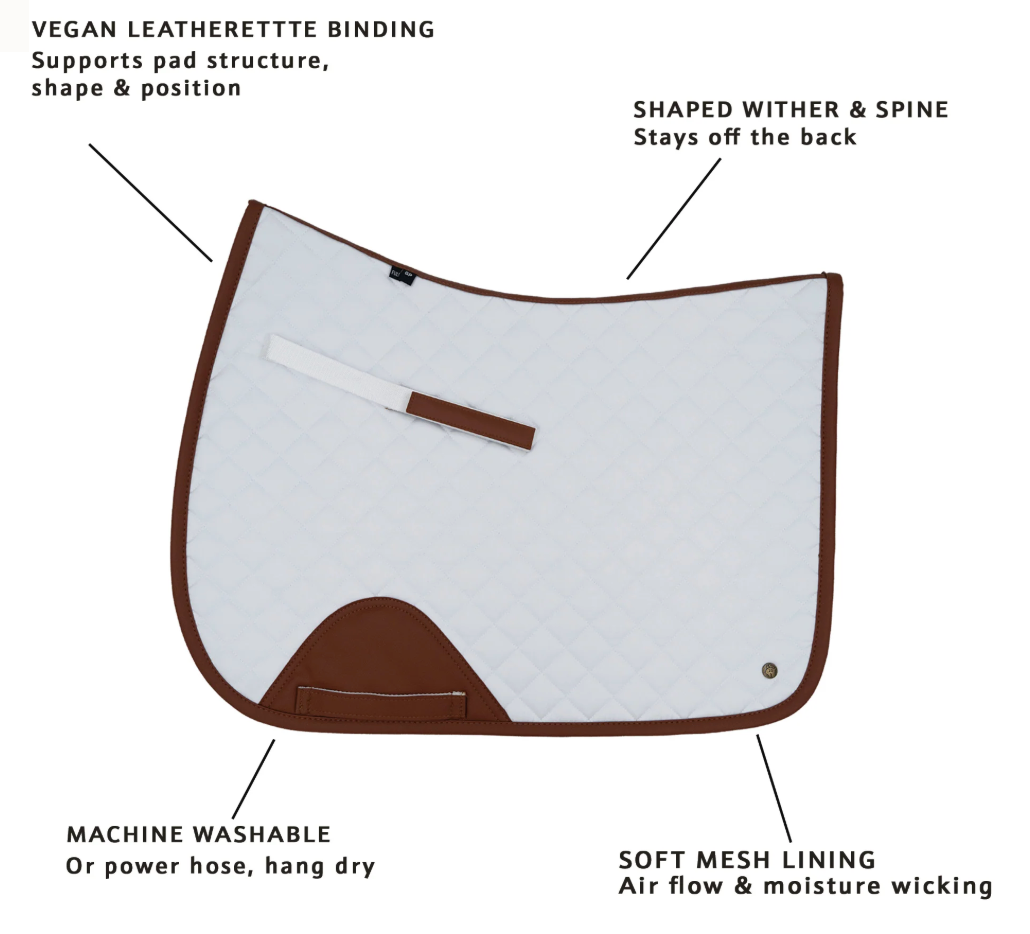 Sixteen Cypress Dressage Pad, Herringbone & Cognac