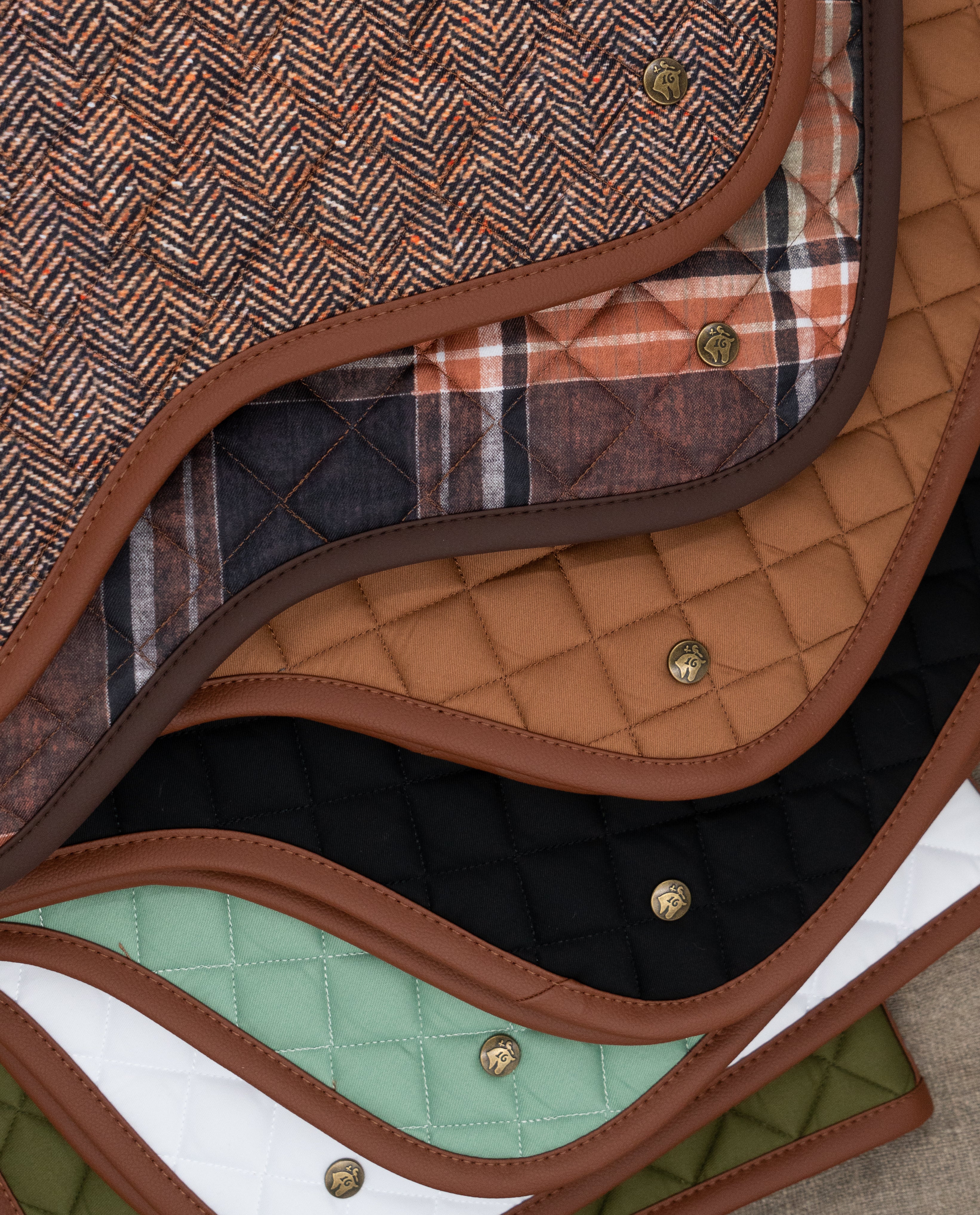 Sixteen Cypress
 Close Contact Saddle Pad, Herringbone & Cognac
