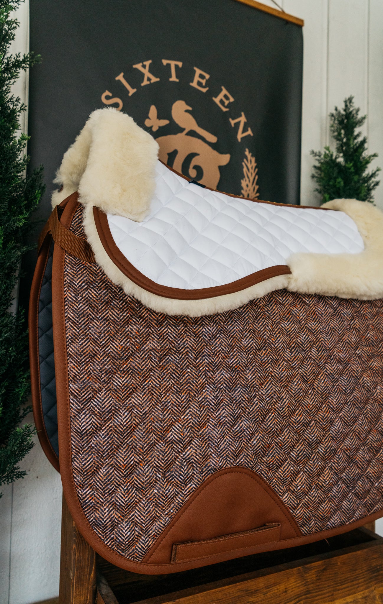 16C Herringbone & Cognac, Dressage Pad