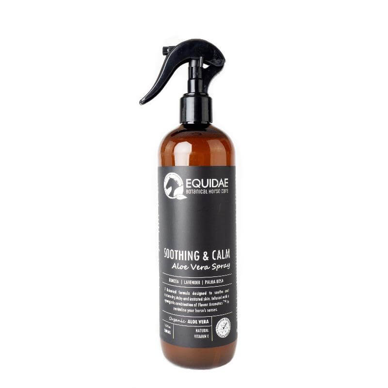 Moisturising and nourishing spray with aloe vera for horses with dry skin and itchy coats